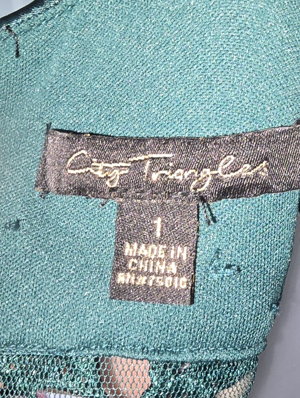 City Triagle Satin Gown, Emerald Prom or Formal Dress, Womens size 1 Floral - Picture 13 of 16